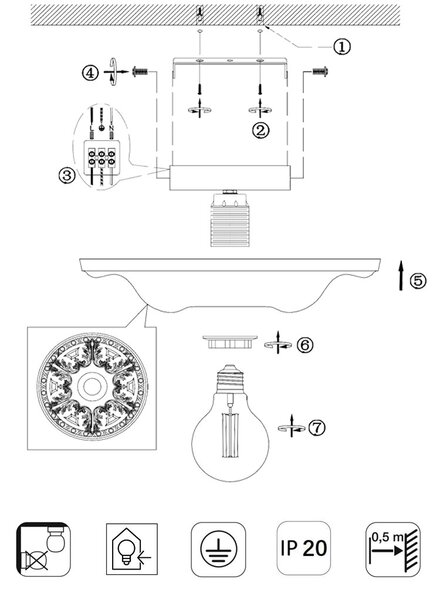 Φωτιστικό Οροφής Trio Lighting Lilly 603300101