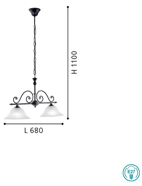 Φωτιστικό Κρεμαστό Ράγα Eglo Murcia 91004