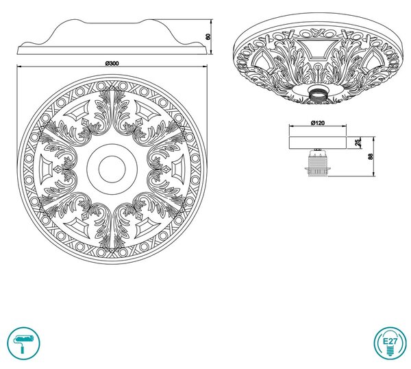 Φωτιστικό Οροφής Trio Lighting Lilly 603300101