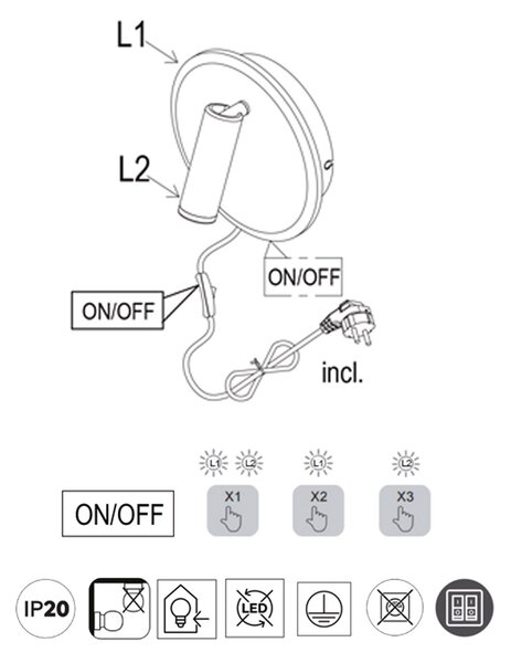 Απλίκα Trio Lighting Jordan 229210207 Νίκελ Ματ