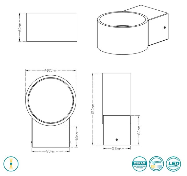 Απλίκα Trio Lighting Lacapo 223410131 Λευκό Ματ