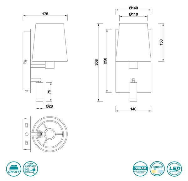 Απλίκα Trio Lighting Marriot 271470279 Χρυσό Ματ