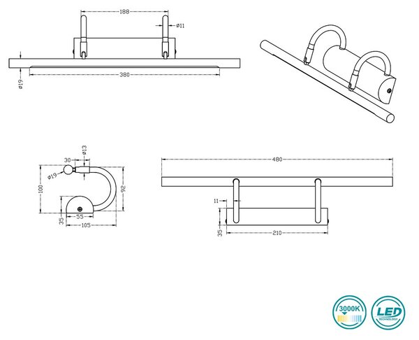 Απλίκα Πίνακα Trio Lighting Cuadro 225210104 Οξυντέ