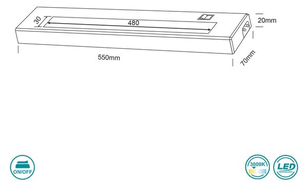 Φωτιστικό Πάγκου Κουζίνας Trio Lighting Alino 272970701 Λευκό