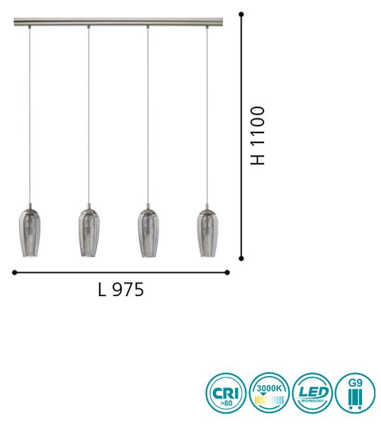 Φωτιστικό Κρεμαστό Ράγα Eglo Farsala 96344