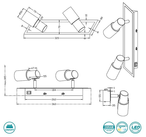 Σποτ Trio Lighting Clapton 821470205 Χρώμιο