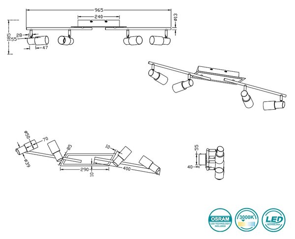 Σποτ Trio Lighting Clapton 821410405 Χρώμιο