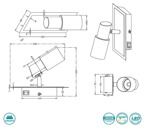 Απλίκα Trio Lighting Clapton 821470105 Χρώμιο