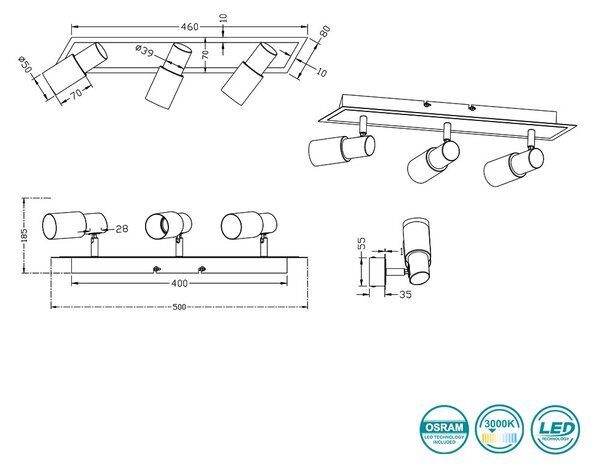 Σποτ Trio Lighting Clapton 821410305 Χρώμιο