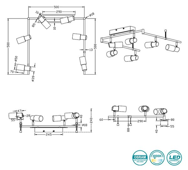 Σποτ Trio Lighting Clapton 821410605 Χρώμιο