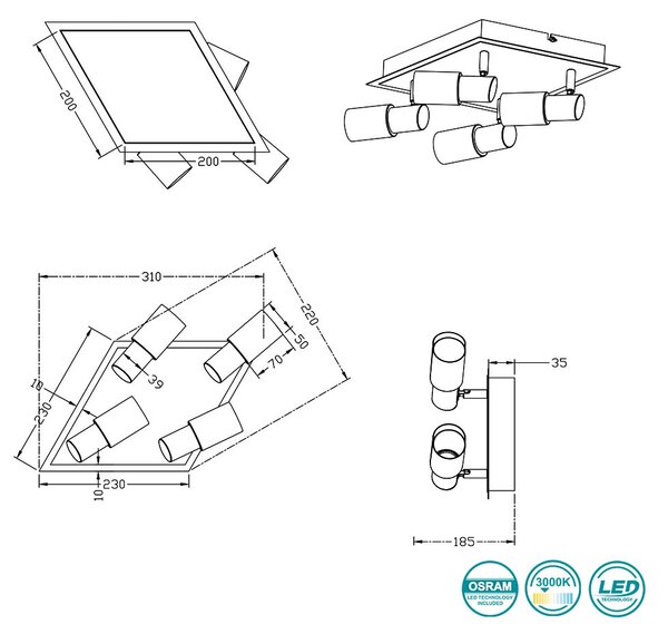 Σποτ Trio Lighting Clapton 821430405 Χρώμιο