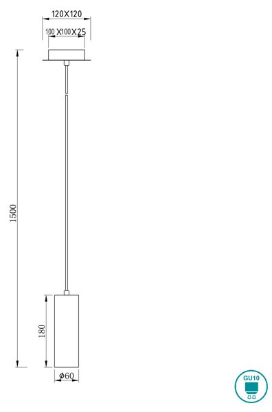 Κρεμαστό Φωτιστικό Trio Lighting Marley 312400132 Μαύρο Ματ