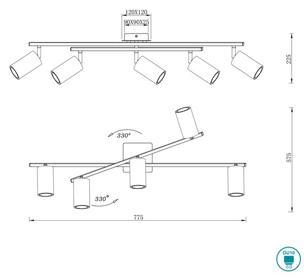 Σποτ Trio Lighting Marley 612400507 Νίκελ Ματ