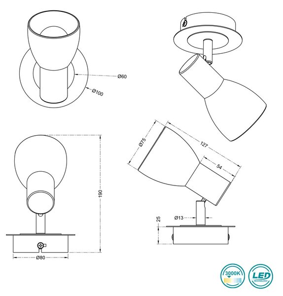 Απλίκα Trio Lighting Levisto 871010107 Νίκελ Ματ