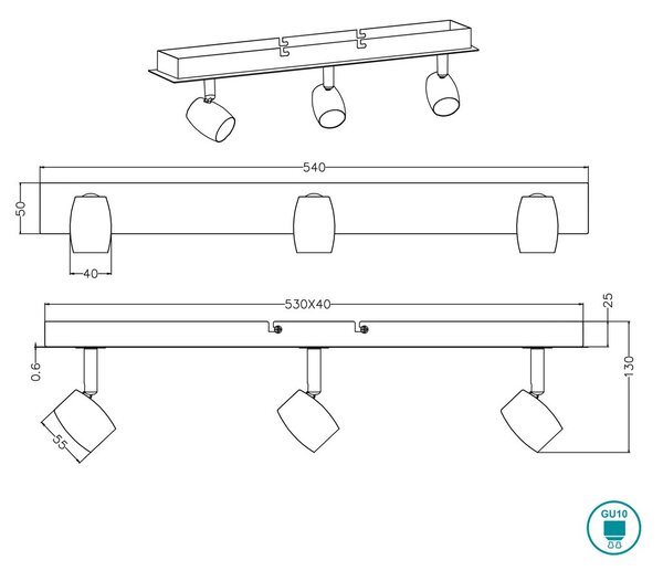 Σποτ Trio Lighting Michael 803000307 Νίκελ Ματ