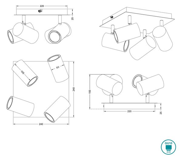 Σποτ Trio Lighting Marley 802430407 Νίκελ Ματ