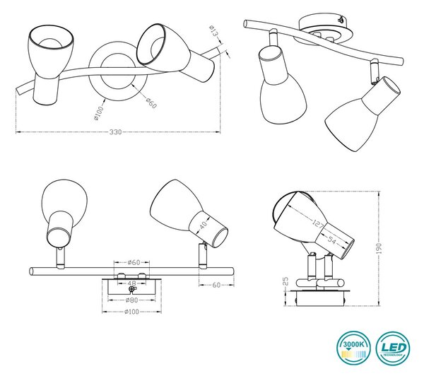 Σποτ Trio Lighting Levisto 871010207 Νίκελ Ματ