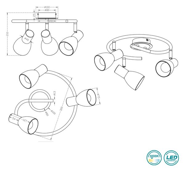 Σποτ Trio Lighting Levisto 871090307 Νίκελ Ματ