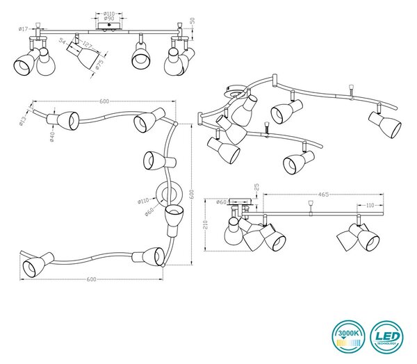 Σποτ Trio Lighting Levisto 871010607 Νίκελ Ματ