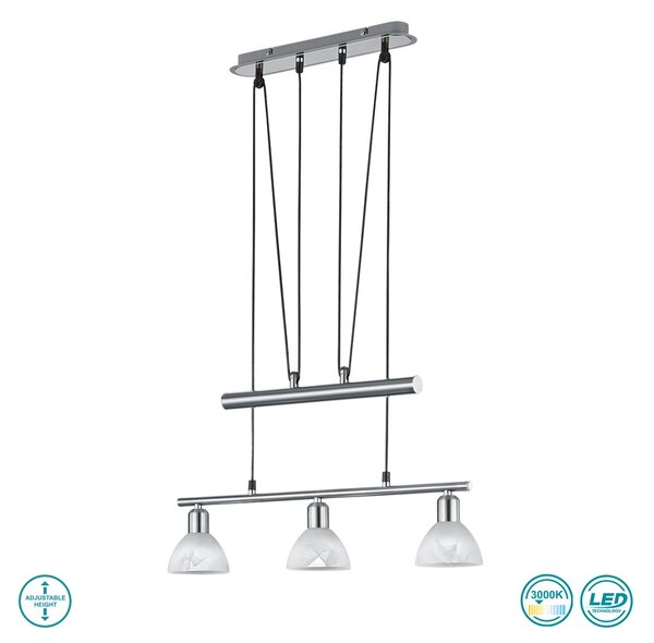 Κρεμαστό Φωτιστικό Trio Lighting Levisto 371010307 Νίκελ Ματ