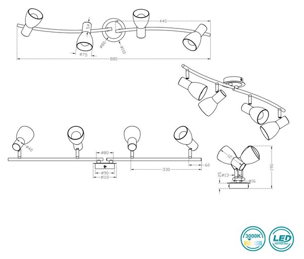 Σποτ Trio Lighting Levisto 871010407 Νίκελ Ματ