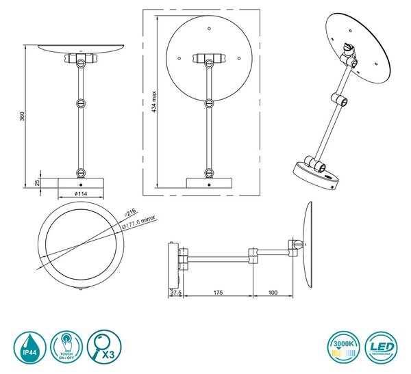 Απλίκα Trio Lighting View 282990106 Χρώμιο