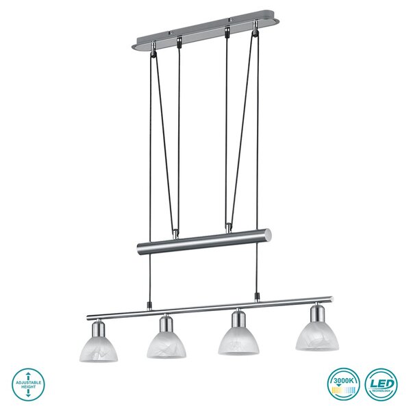 Κρεμαστό Φωτιστικό Trio Lighting Levisto 371010407 Νίκελ Ματ