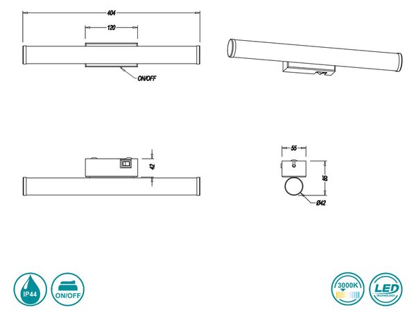 Απλίκα Μπάνιου Trio Lighting Mattimo 283270106 Χρώμιο