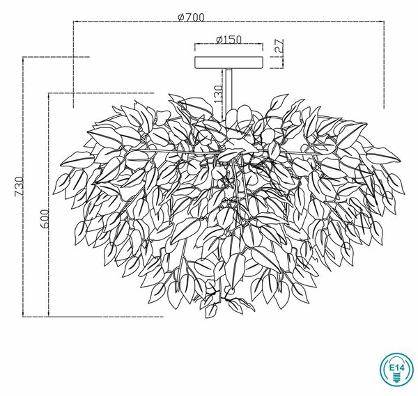 Φωτιστικό Οροφής RL Lighting Leavy R60463001 Λευκό