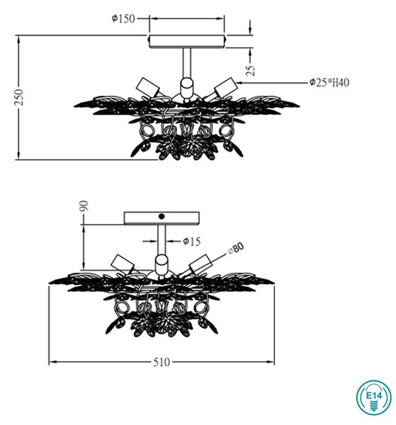 Φωτιστικό Οροφής RL Lighting Flower R60014017