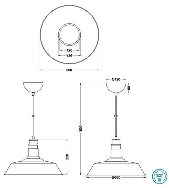 Κρεμαστό Φωτιστικό RL Lighting Will R30421062 Χάλκινο