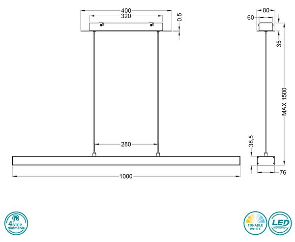 Φωτιστικό Κρεμαστό RL Lighting Agano R32801132 Μαύρο Ματ