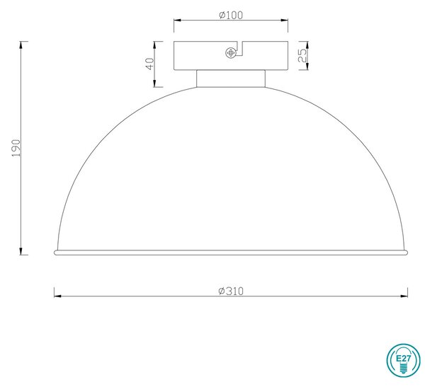 Φωτιστικό Οροφής RL Lighting Jimmy R60121002 Μαύρο