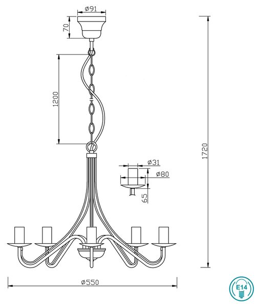 Φωτιστικό Κρεμαστό RL Lighting Country R1198-24