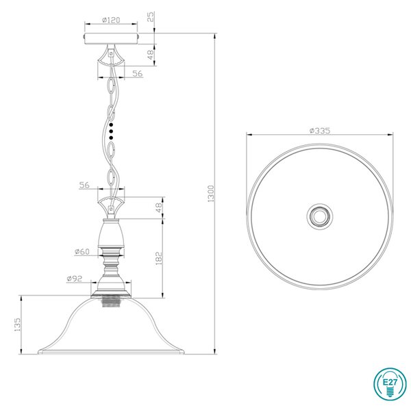 Φωτιστικό Κρεμαστό RL Lighting Country R30871024