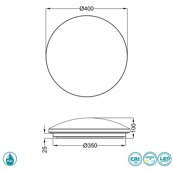 Φωτιστικό Οροφής Στεγανό RL Lighting Putz R62684000 (4000K)