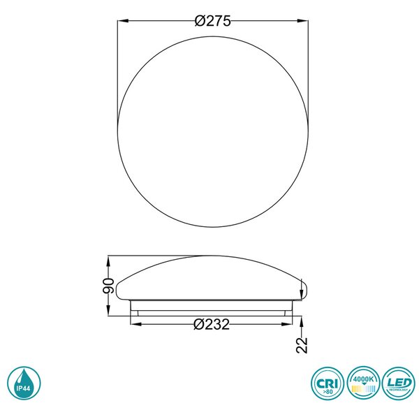 Φωτιστικό Οροφής Στεγανό RL Lighting Achat R62732800