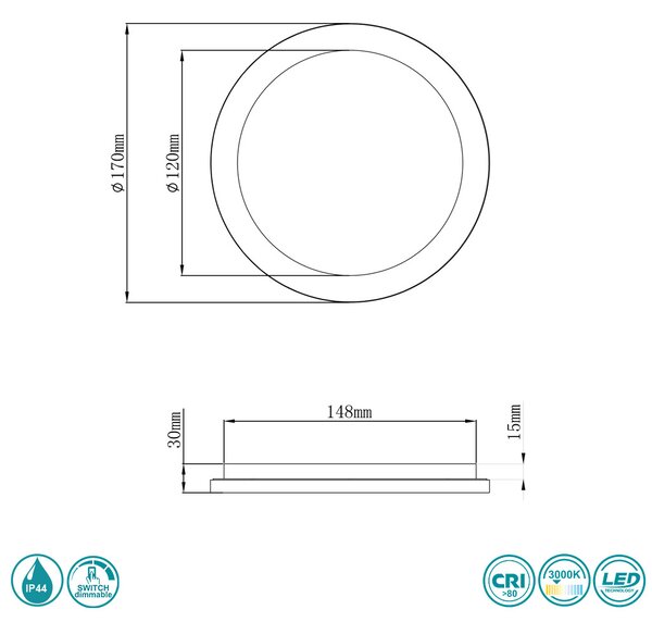 Φωτιστικό Οροφής Στεγανό RL Lighting Camillus R62921001 Λευκό