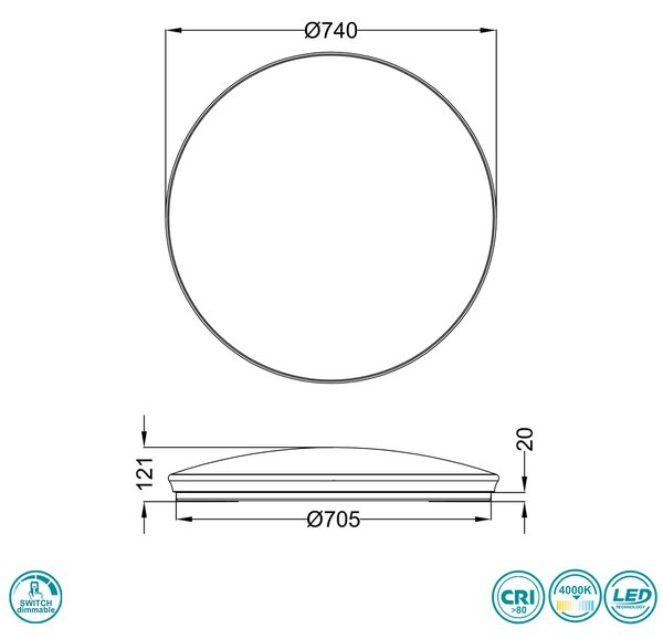 Φωτιστικό Οροφής RL Lighting Hikari R67611100