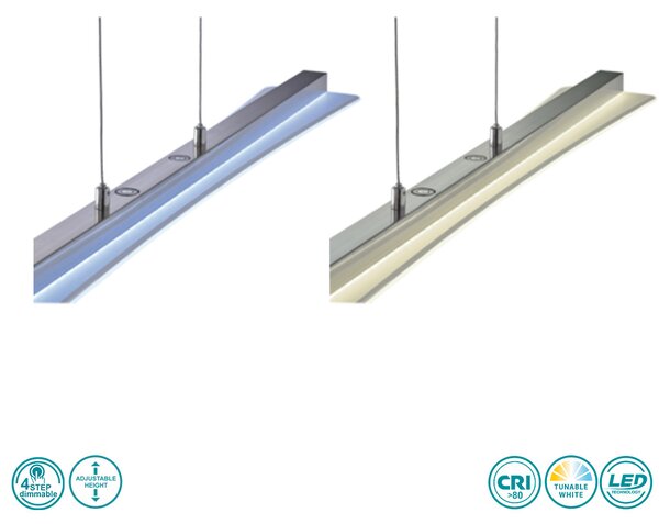 Φωτιστικό Κρεμαστό Ράγα RL Lighting Smash R32421107 Νίκελ Ματ