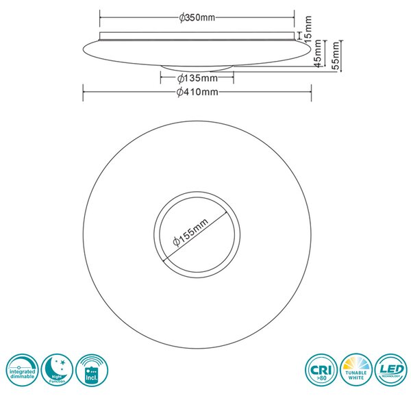 Φωτιστικό Οροφής RL Lighting Akina R67541101