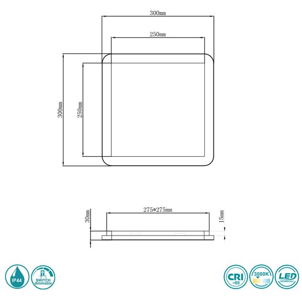 Φωτιστικό Οροφής Στεγανό RL Lighting Camillus R62931801 Λευκό