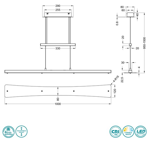 Φωτιστικό Κρεμαστό Ράγα RL Lighting Smash R32421107 Νίκελ Ματ