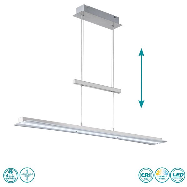 Φωτιστικό Κρεμαστό Ράγα RL Lighting Smash R32421107 Νίκελ Ματ