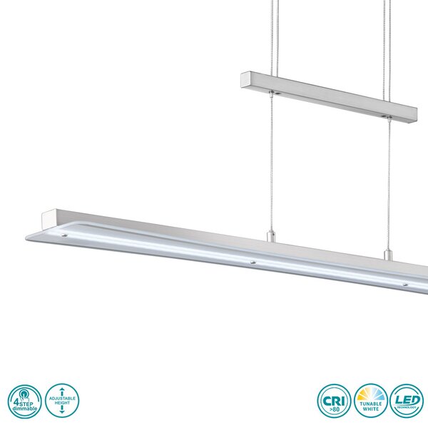 Φωτιστικό Κρεμαστό Ράγα RL Lighting Smash R32421107 Νίκελ Ματ