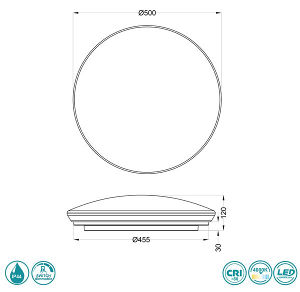 Φωτιστικό Οροφής Στεγανό RL Lighting Potz R62603000