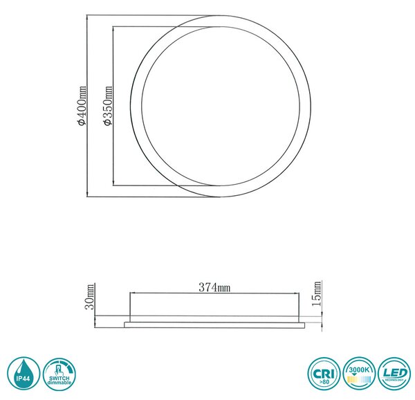 Φωτιστικό Οροφής Στεγανό RL Lighting Camillus R62922401 Λευκό