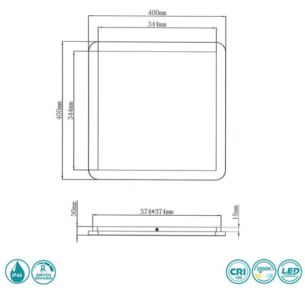 Φωτιστικό Οροφής Στεγανό RL Lighting Camillus R62932001 Λευκό