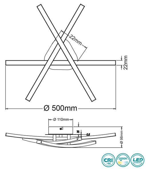 Φωτιστικό Οροφής RL Lighting Capella R62491306