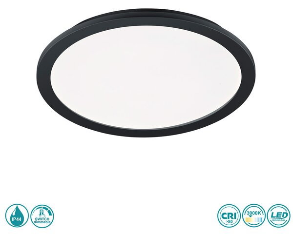 Φωτιστικό Οροφής Στεγανό RL Lighting Camillus R62922432 Μαύρο Ματ